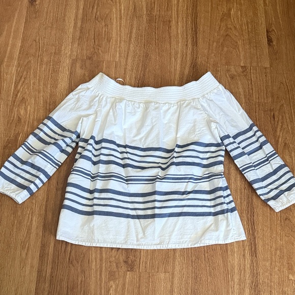 Vineyard Vines Tops - Vineyard Vines Blue Striped Off-Shoulder Blouse